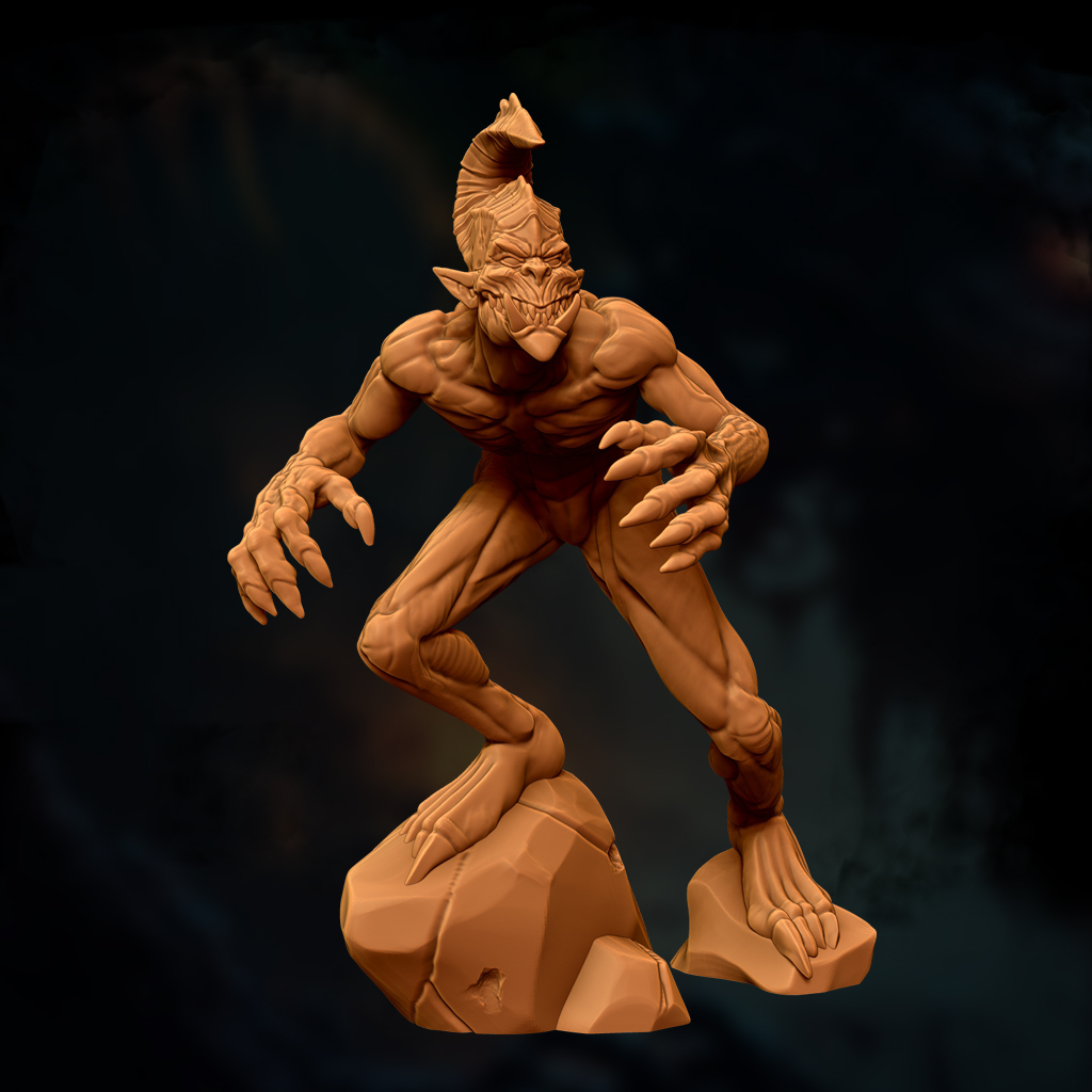 Babau | Demon Assassin | Horned Abyssal Fiend | DnD 5e STL Miniature | 32mm Resin